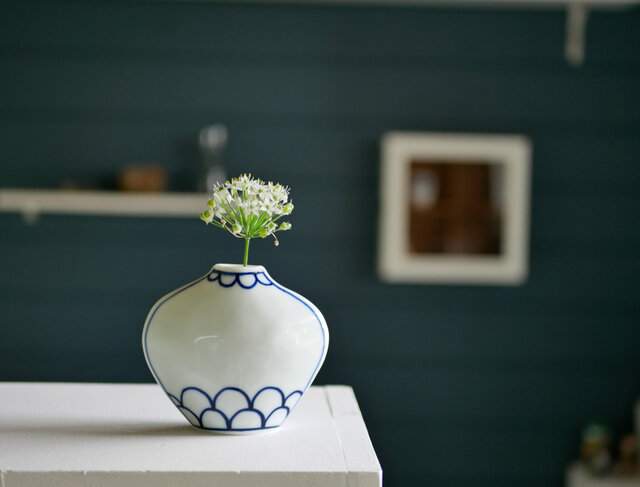 真窯手繪線條雙面花瓶 東京食器