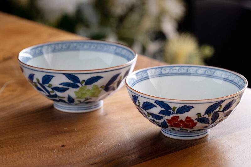 洸琳窯染錦花唐草飯碗 大 東京食器
