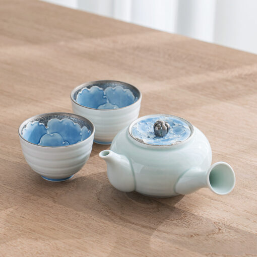 銀鉑牡丹茶具組合/1壺2杯- 東京食器